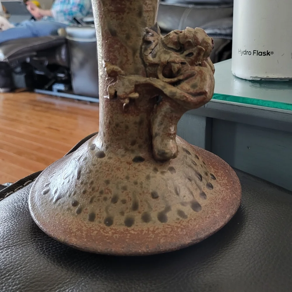 Vintage Studio Japanese Ceramic Dragon Vase with Chop Mark - Picture 10 of 13
